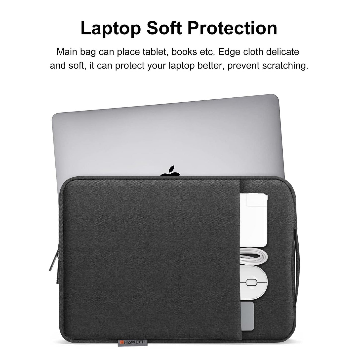 12.5-13.5 Inch Laptop Sleeve Briefcase with Zipper and Handle - Gray Blue
