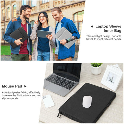 12.5-13.5 Inch Laptop Sleeve Briefcase with Zipper and Handle - Gray Blue