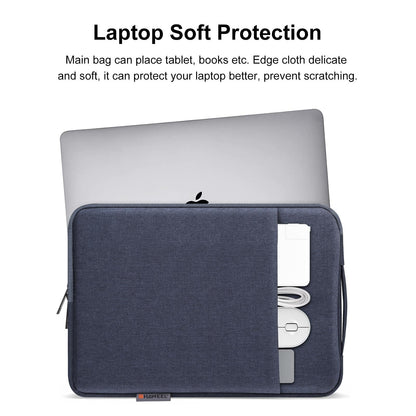 12.5-13.5 Inch Laptop Sleeve Briefcase with Zipper and Handle - Gray Blue