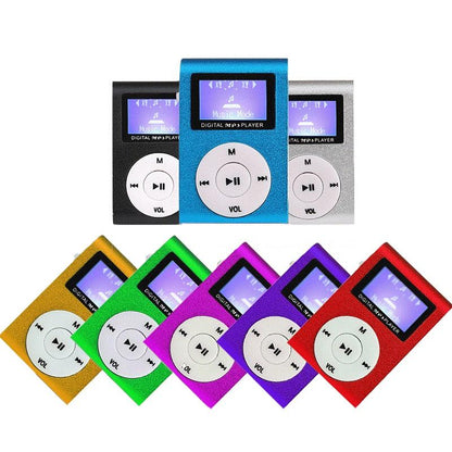 Metal Mini Mp3 Player + Earphones & Cable - Purple