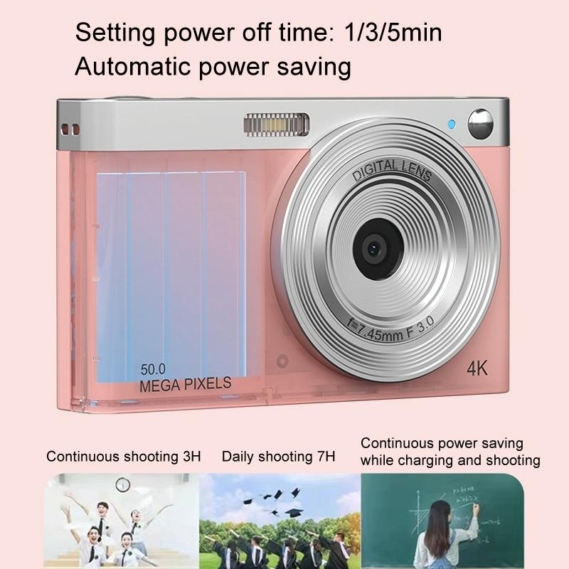 Retro Vlog Self-Shooting Camera - 50Mp Hd 4K Video - White