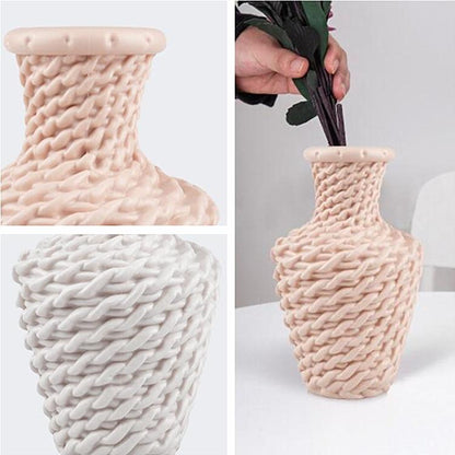 Versatile Plastic Vase for Fresh and Dried Floral Arrangements - Blue