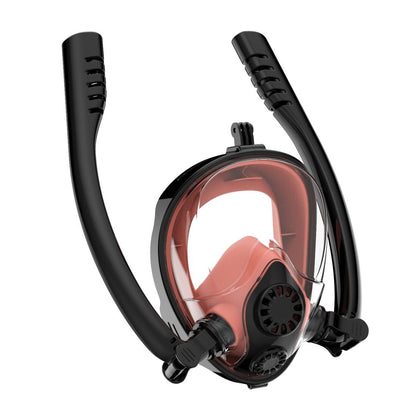 Full Dry Silicone Diving Mask for Water Sports and Gopro Hero11 - Black Blue