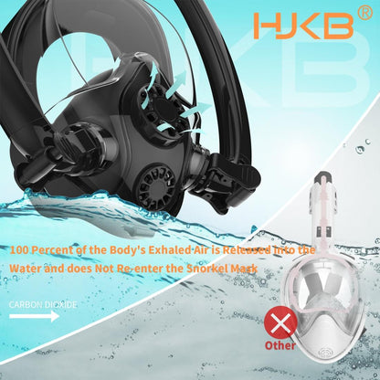 Full Dry Silicone Diving Mask for Water Sports and Gopro Hero11 - Black Blue