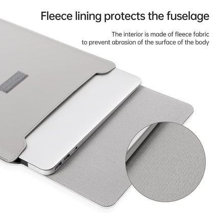 11 / 12 Inch Leather Computer Bag - Lightweight & Portable - 4 in 1 - Grey