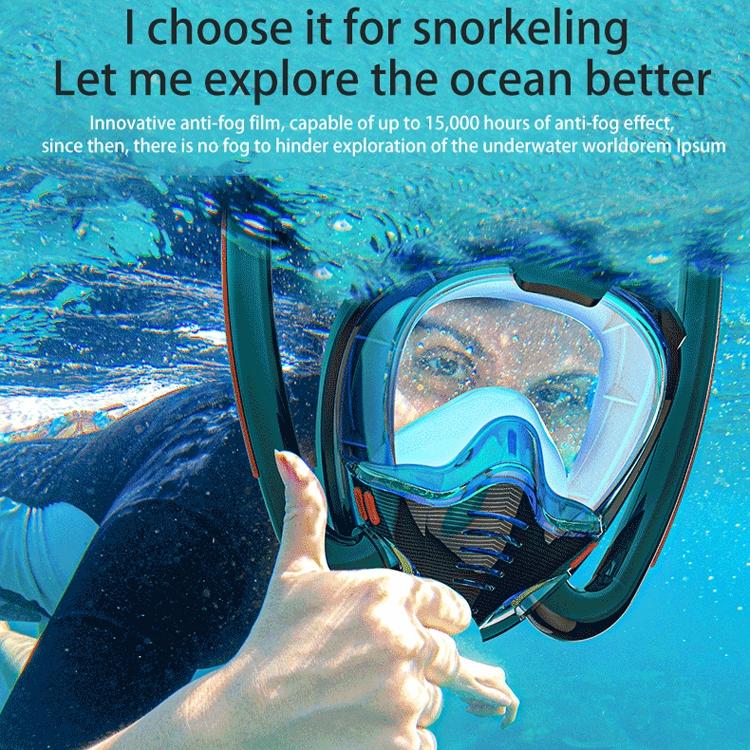 Full Dry Silicone Diving Mask for Adults - Double Tube - White/Blue