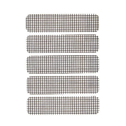 5-piece Self-adhesive Mosquito Stickers for Screen Windows with Drain Holes - Black