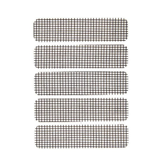 5-piece Self-adhesive Mosquito Stickers for Screen Windows with Drain Holes - Black