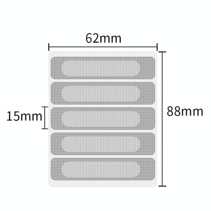5-piece Self-adhesive Mosquito Stickers for Screen Windows with Drain Holes - Black