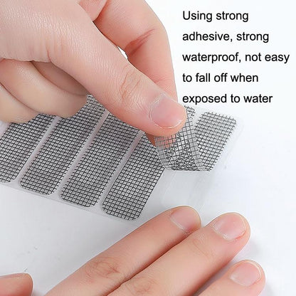 5-piece Self-adhesive Mosquito Stickers for Screen Windows with Drain Holes - Black