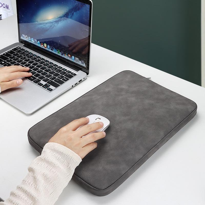Lightweight Waterproof Lambskin Laptop Sleeve - 13.3 Inches - Pink