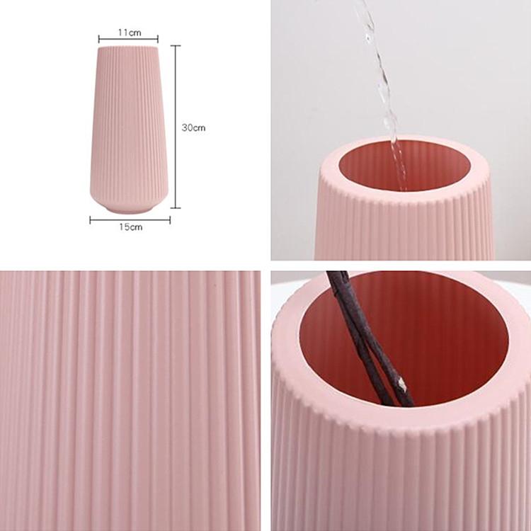 Versatile Plastic Flower Vase for Dry and Wet Arrangements - Milk White
