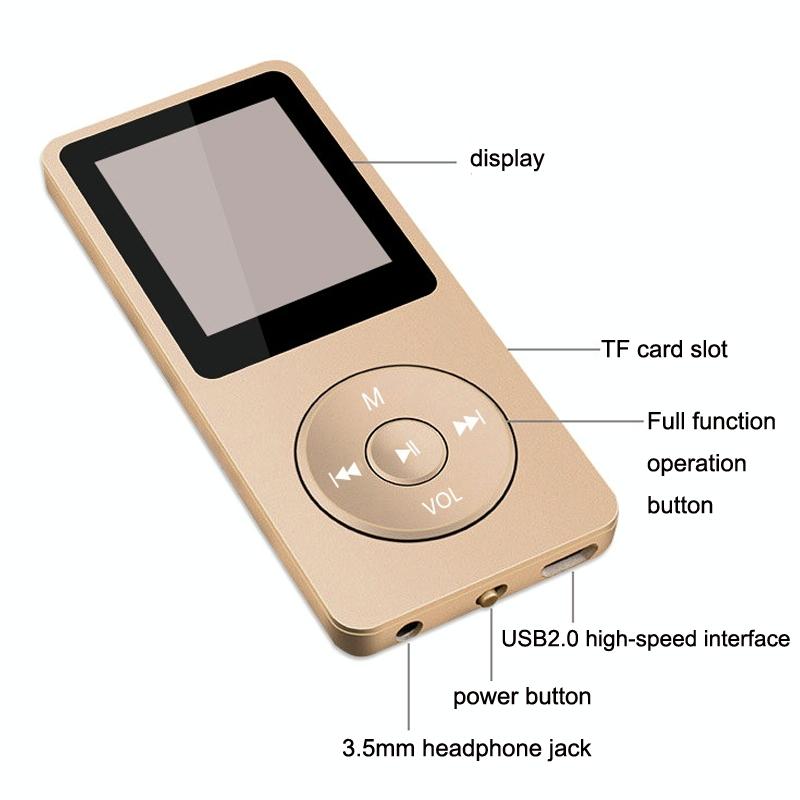 Ultra Thin Screen Mp4 Player Lossless Sound - Red