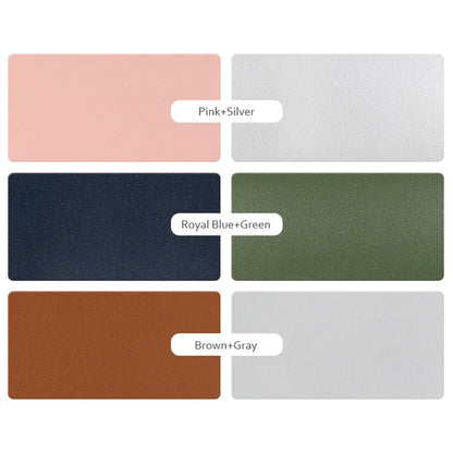 Double Sided Pu Mouse Pad Table Mat 100 X 44Cm - Cowhide Yellow+Gray