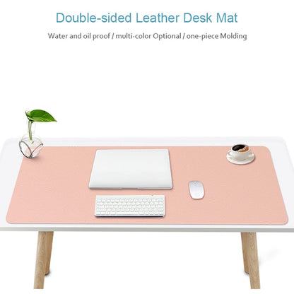 Double Sided Pu Mouse Pad Table Mat 100 X 44Cm - Cowhide Yellow+Gray
