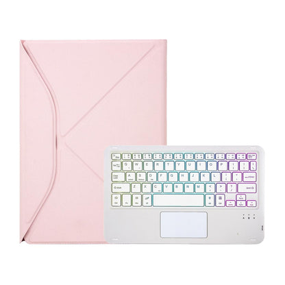 Touchpad Bluetooth Keyboard Leather Tablet Case With Pen Slot And Backlight - Green