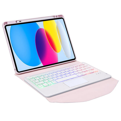 Touchpad Bluetooth Keyboard Leather Tablet Case With Pen Slot And Backlight - Green