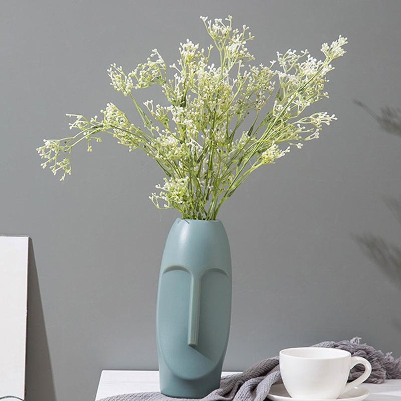 Thickened Pe Vase for Dried Flower Arrangements - Durable Drop-proof and Crack-proof - Rose Pink