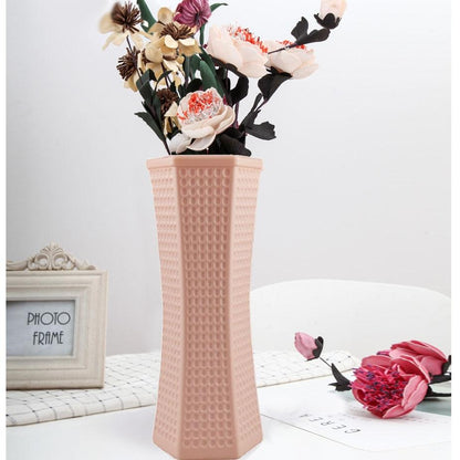 Versatile Plastic Vase for Creative Wet and Dry Flower Arrangements - Blue