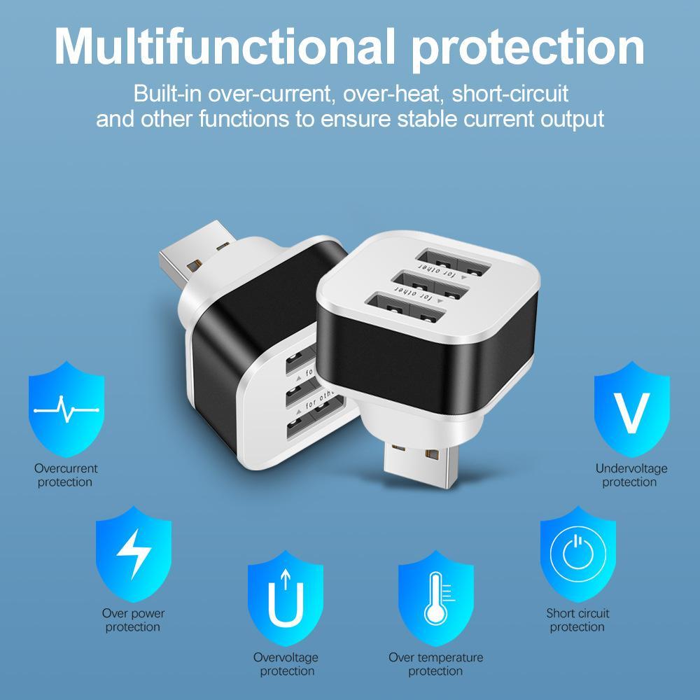 3-Port Usb 2.0 Hub Expander - Black