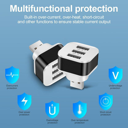 3-Port Usb 2.0 Hub Expander - Black