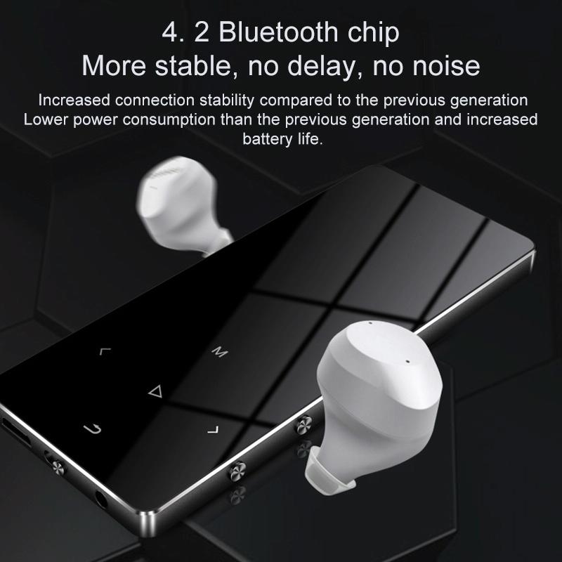 1.8 Inch Metal Bluetooth Mp3 / Mp4 Player With Touch Screen 8Gb - 8Gb Rose Gold