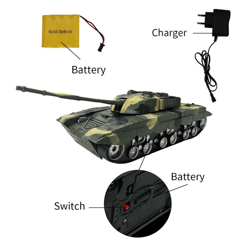 1 32 Four-way Rc Tank with Remote Control - Yellow