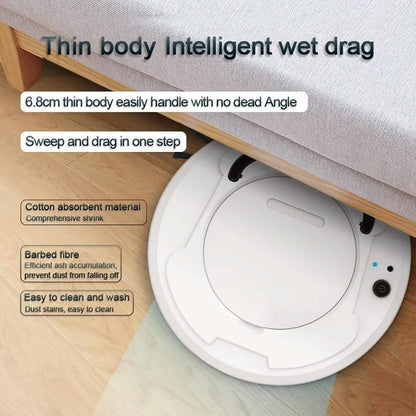 Smart 3-in-1 Robot Vacuum with Wet / Dry Mopping - Rechargeable & Auto Cleaning - Black - Gray