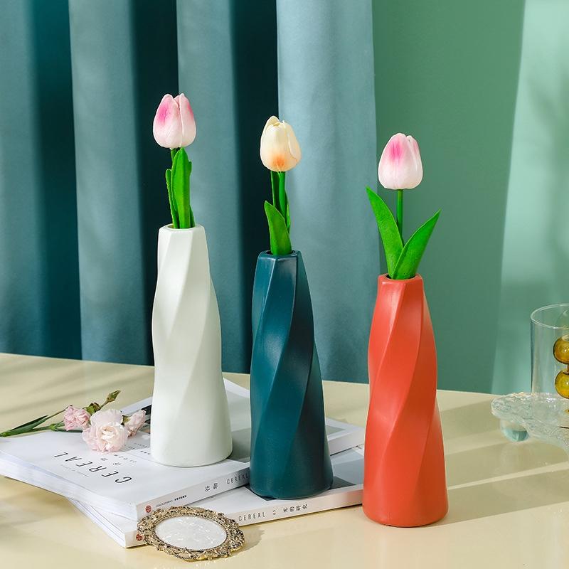 Minimalist Living Room Dried Flower Vase Decor - Milk White