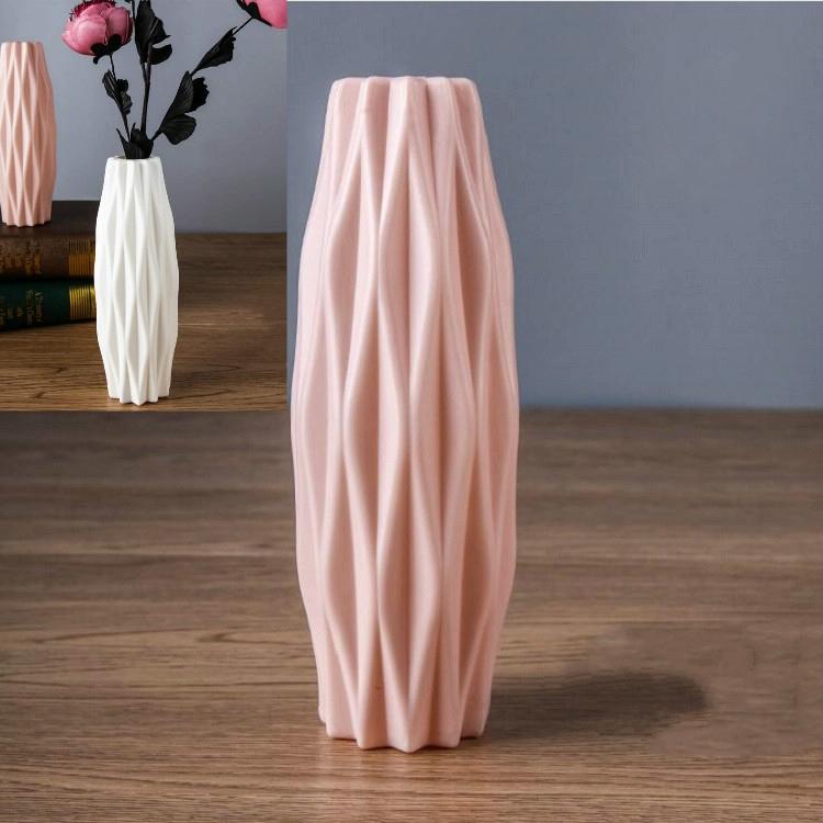 Set of 3 Creative Plastic Camellia Vases for Wet and Dry Decor - Blue