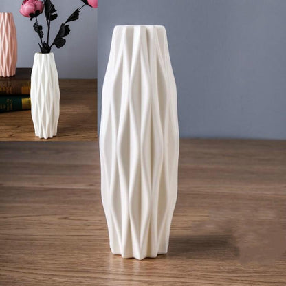 Set of 3 Creative Plastic Camellia Vases for Wet and Dry Decor - Blue