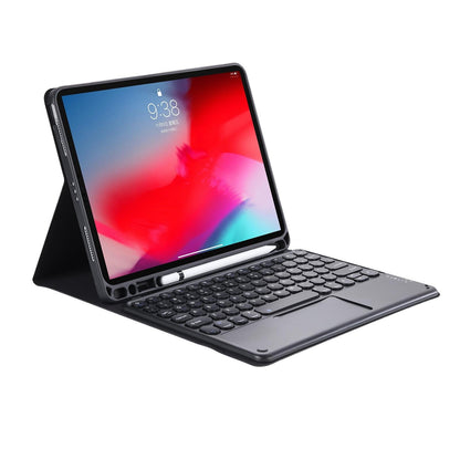 Detachable Bluetooth Keyboard Leather Case For Ipad Air 4 / 5 With Touch Control And Skin Feel Texture - Dark Green