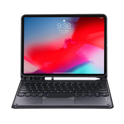 Detachable Bluetooth Keyboard Leather Case For Ipad Air 4 / 5 With Touch Control And Skin Feel Texture - Dark Green