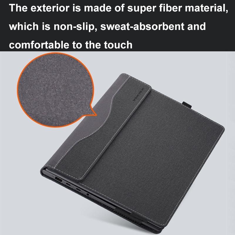 Protective Leather Laptop Case With Stand - 13.3 Inch - Wine Red - For Samsung Galaxy Book Flex 2020