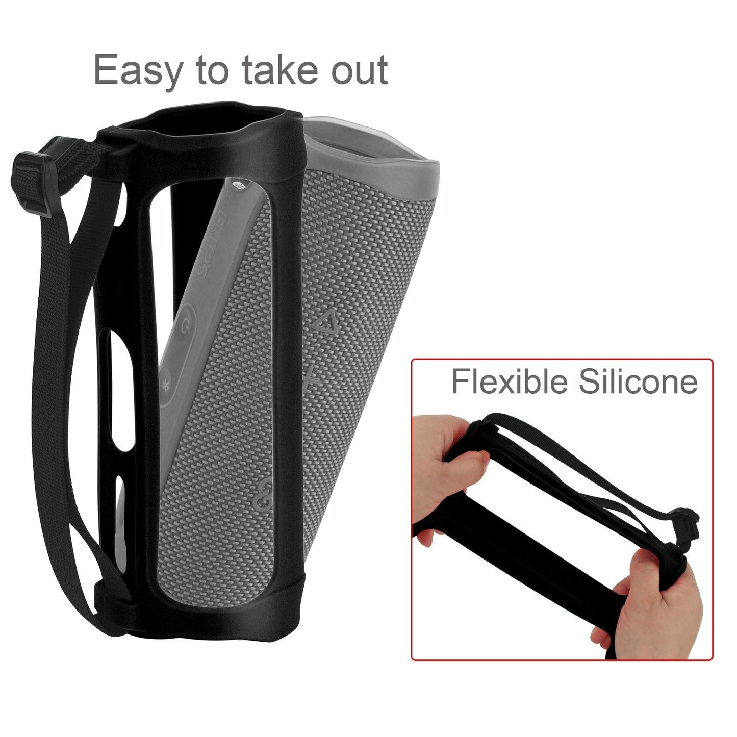 Soft Silicone Sleeve for Jbl Flip5 Speaker - Portable and Protective - Black