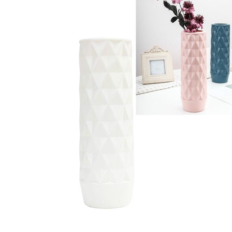 Creative Plastic Vase for Home Decoration - Flower Arrangement Container - Milk White