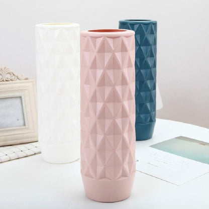 Creative Plastic Vase for Home Decoration - Flower Arrangement Container - Milk White