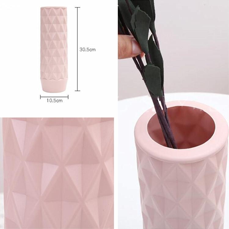 Creative Plastic Vase for Home Decoration - Flower Arrangement Container - Milk White