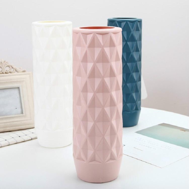 Creative Plastic Vase for Home Decoration - Flower Arrangement Container - Milk White