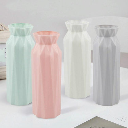 2-pack Plastic Round Vases - Simple Anti-fall Home Decor Ornaments - Pink
