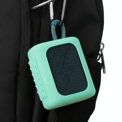 Portable Silicone Cover for Jbl Go3 Speaker with Carabiner - Silver Gray