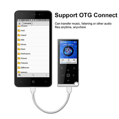 2.4 Inch Touch Mp4 / Mp3 Player 8Gb Memory E Book / Alarm / Timer No Bluetooth - Black