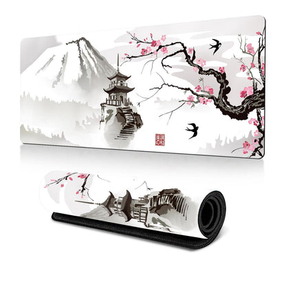 Cherry Blossom Ink Painting Mouse Pad Non Slip - Pattern 8 - 300X700X2Mm