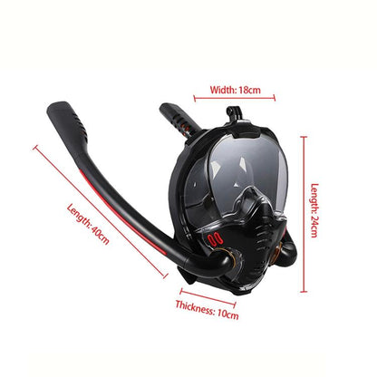 Full Dry Silicone Snorkel Mask for Adults - Double Tube Size l / Xl - White/Blue