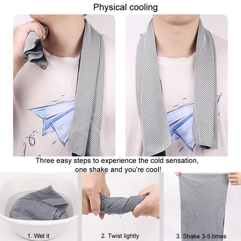 Portable Quick Dry Sports Towel Set with Silicone Sleeve and Storage Bag - 30x80cm - Grey - 30X90Cm