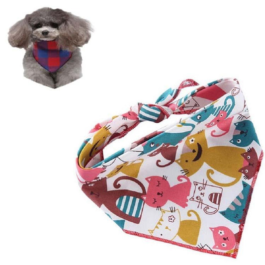 Cotton Cartoon Print Pet Saliva Towel - Size L 73X50X50Cm - Sjj31 Colour Cat