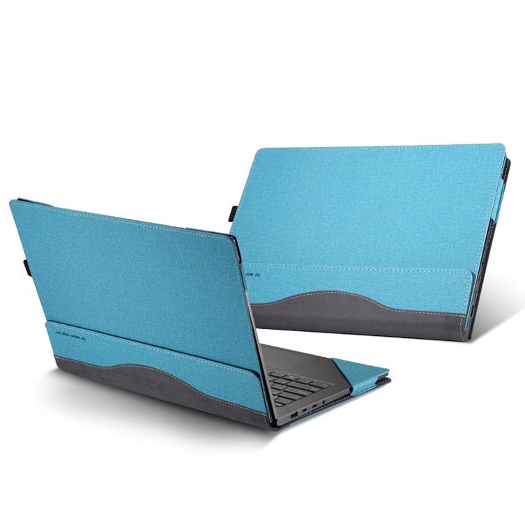 Yoga 14S 2021 Protective Leather Laptop Case - Deep Blue