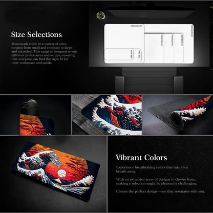 Non Slip Gaming Mouse Pad Big Wave Design - No.27 - 300X700X3Mm