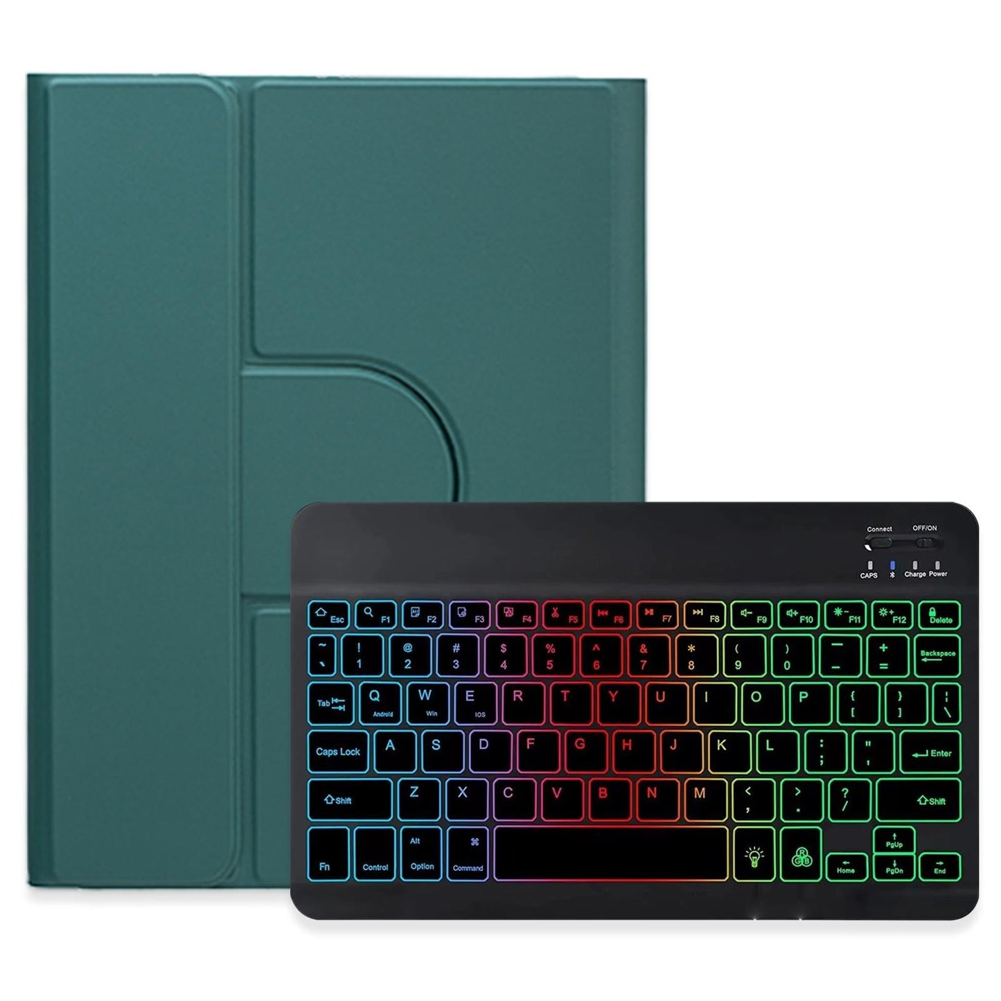 360 Degree Rotatable Bluetooth Keyboard Leather Case With Three-Colour Backlight - Light Purple - For Ipad Air 2022 / Ipad Pro 11 2021