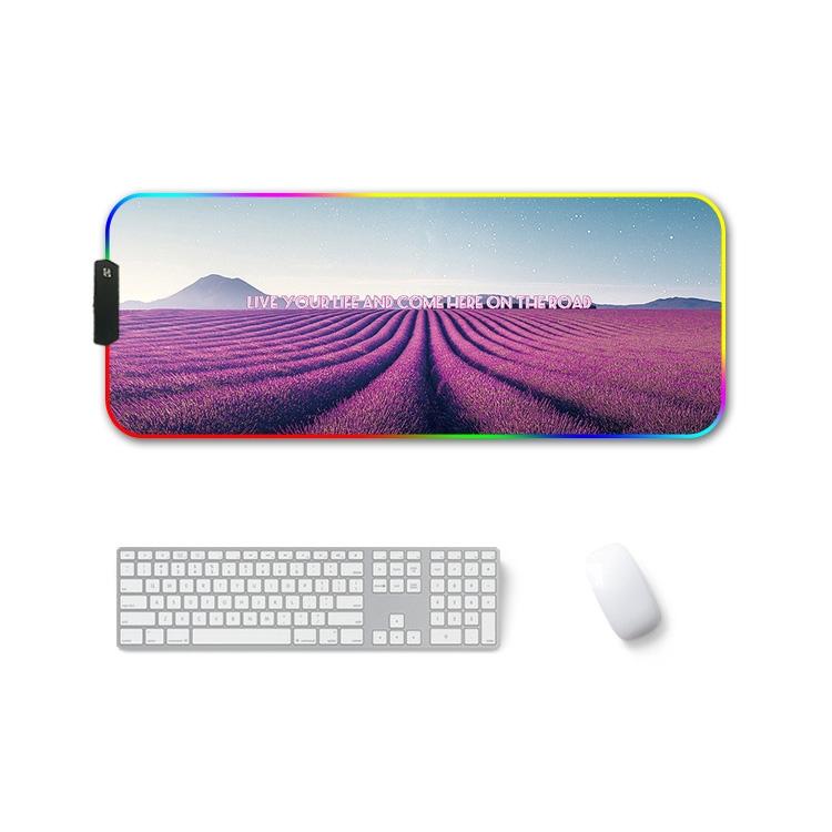 Rgb Non Slip Mouse Pad With Thermal Transfer - Lavender